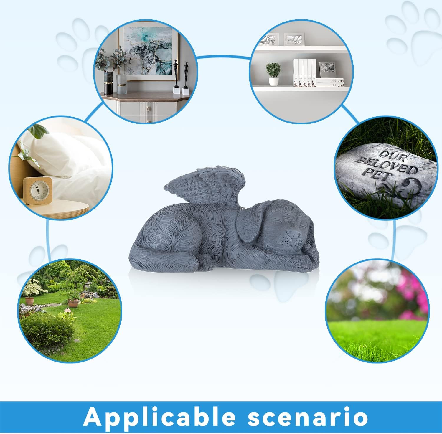 :The Dog Angel Memorial Statue,Dog Angle Memorial Placed in Indoor Angel Decorat