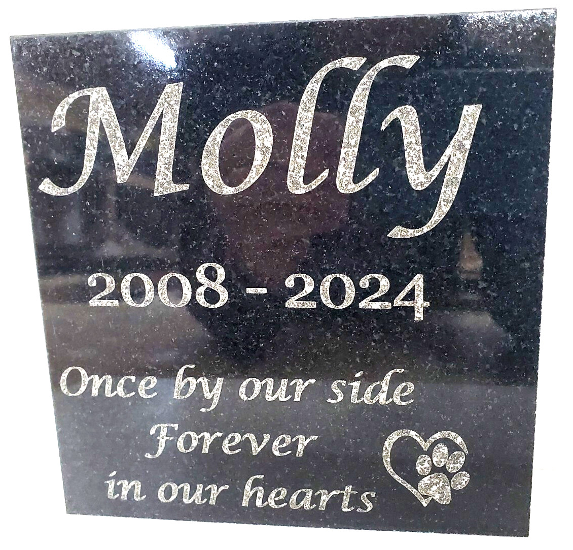 Dog or Cat Pet Memorial Grave Stone Garden Headstone Granite Burial Marker d2