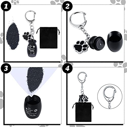 2 Pcs Pet Dog Urns Keychain for Ashes with 2 Storage Bags Small Fresh Style