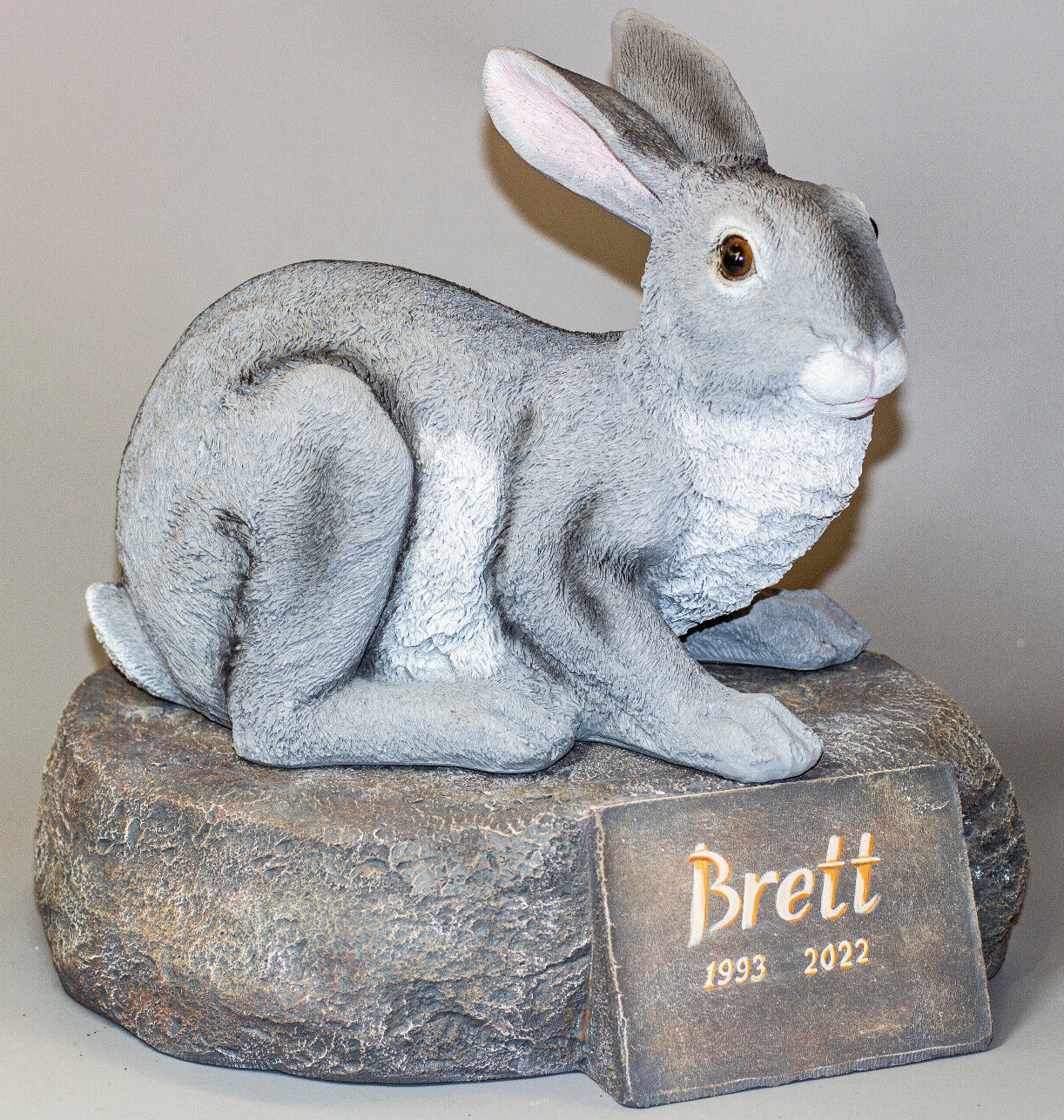 Rabbit Memorial Stone Bunny Urn Pet Ashes Sculpture Keepsake Grave Decor Casket