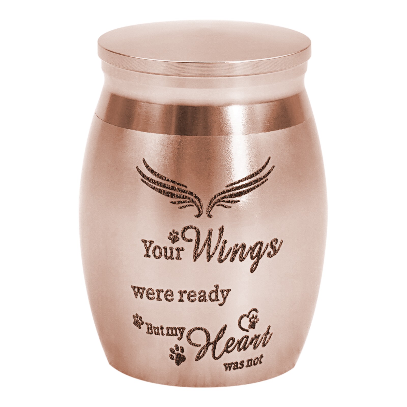 Mini Pet Memorial Small Urns for Dog Cat Ashes Stainless Steel 1.57 in(Pink)