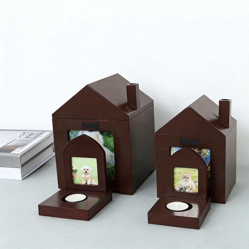 Natural Pet Memorial Box Dog Cats Urn For Storing Ashes Furs And Keepsakes