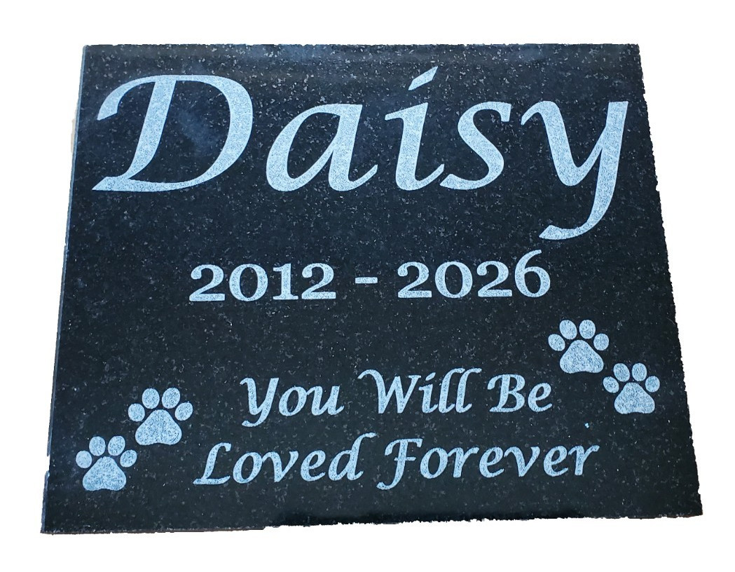 Grave Marker Headstone Garden Pet Loss Memorial Burial Stone Granite Plaque A4