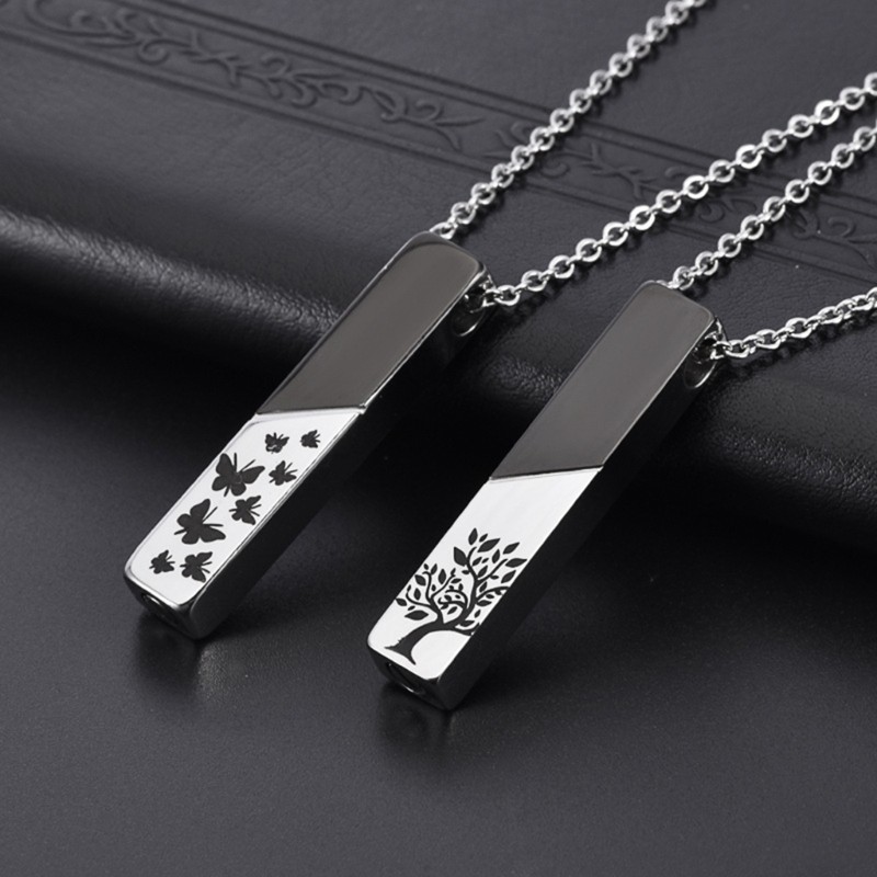 Pet Cremation Jewelry Urn Memorial Ashes Necklace Bar Urns Pendants Necklace