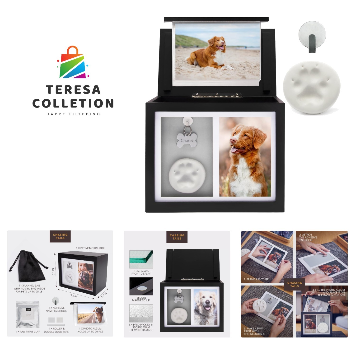 Pet Urns for Dogs – Dog Urns for Ashes, Suitable for All Pets – Includes Paw …