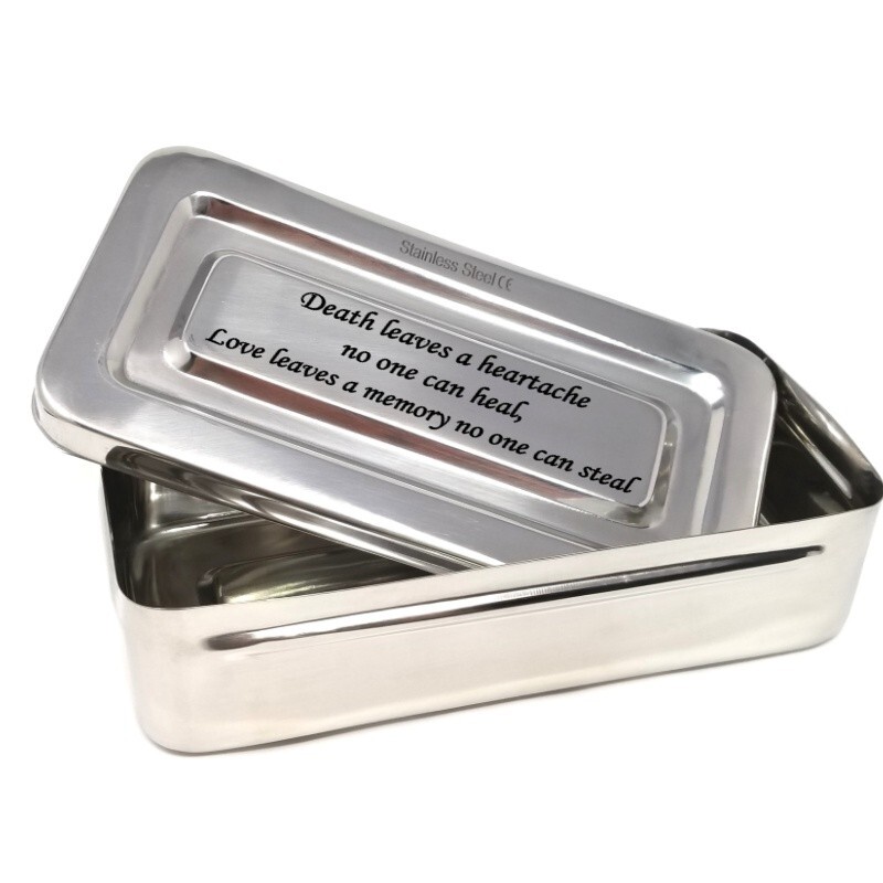 Heartache & Memory Quote – Pet Tribute Stainless Steel Keepsake Remembrance Box