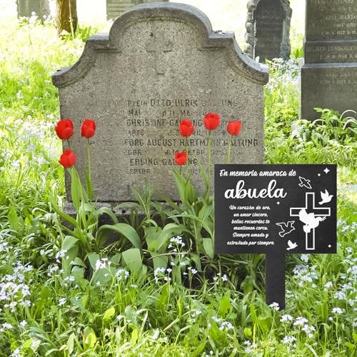 Spanish Cemetery Decorations for Grave – Metal Memorial Grave Marker, Abuela