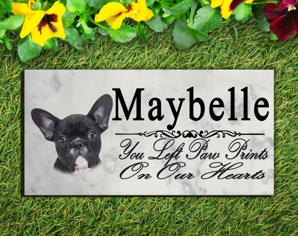 French Bulldog Memorial Stone Personalized Garden Plaque Grave Marker Outdoor or