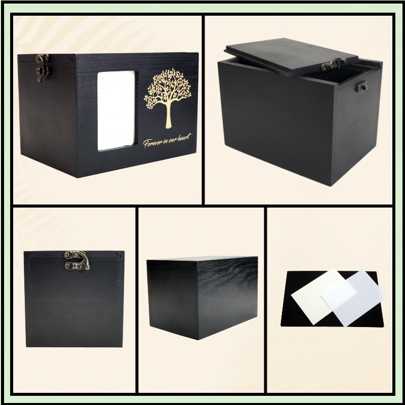 Wooden Pet Memorial Urn For Dog & Cat Ashes Loss Pet Memorial Remembrance Gift