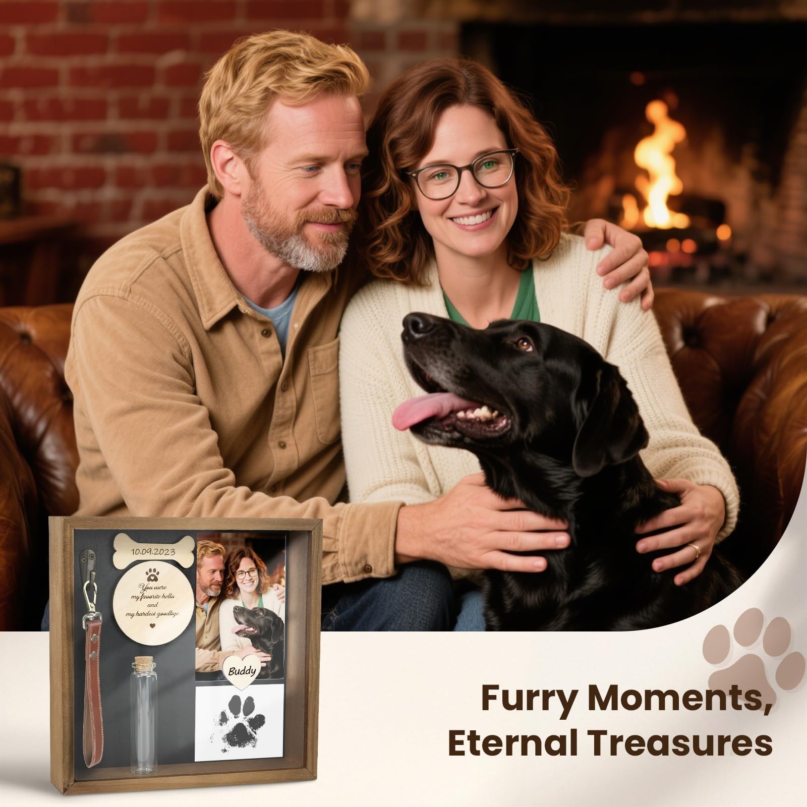 VavoPaw Pet Memorial Gifts for Dogs, 8.6” Pet Memorial Shadow Box, Loss of D…