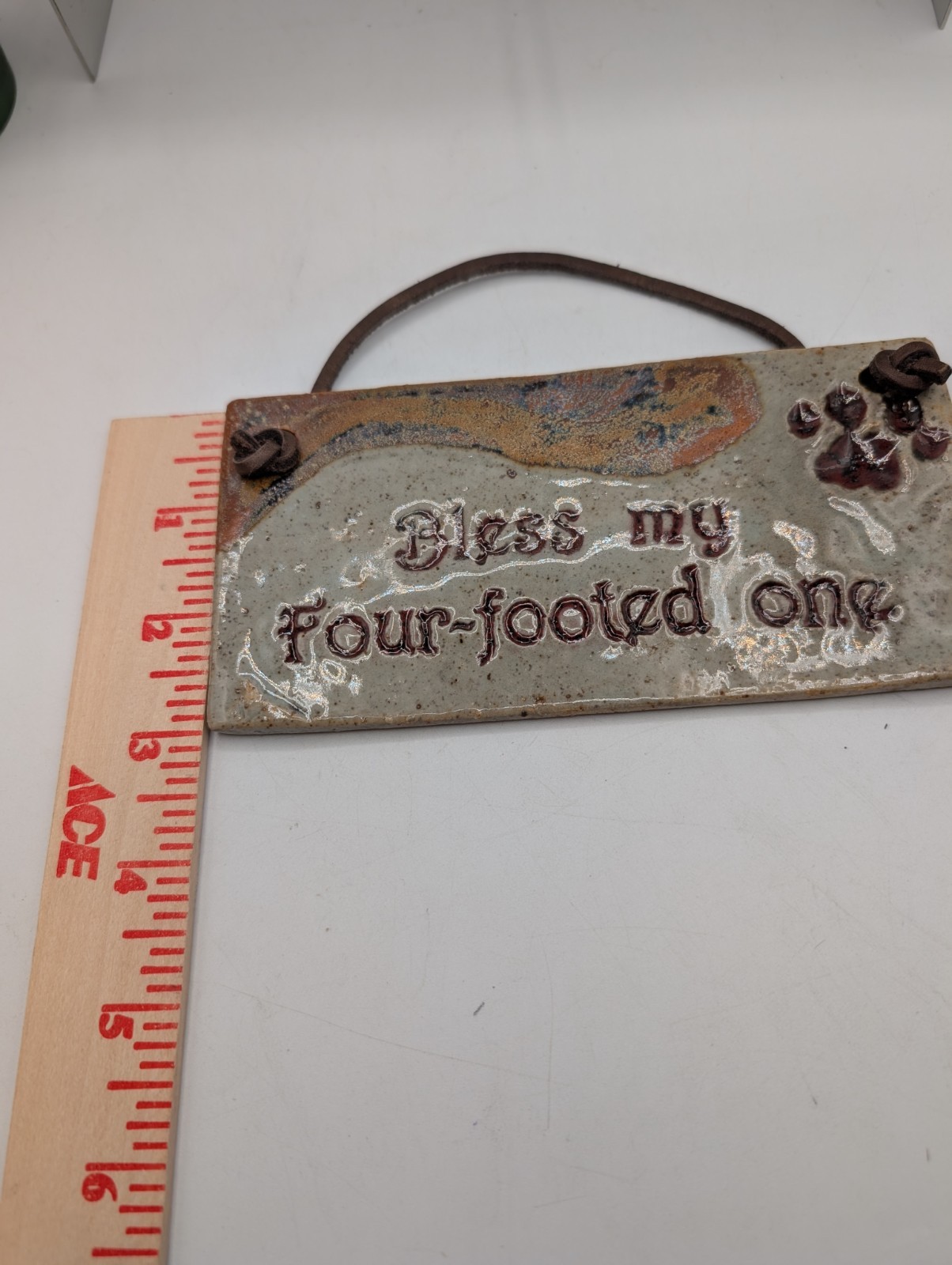 Pet Blessing Memorial Ceramic Hanging Plaque Sara Rubin Bless My Four-footed One