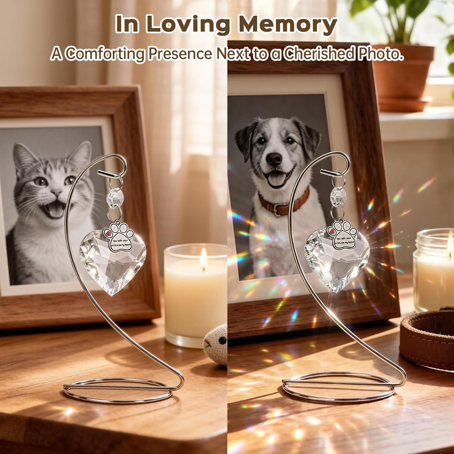Pet Memorial Suncatcher – Dog Memorial Gifts for Loss of Dog or Cat