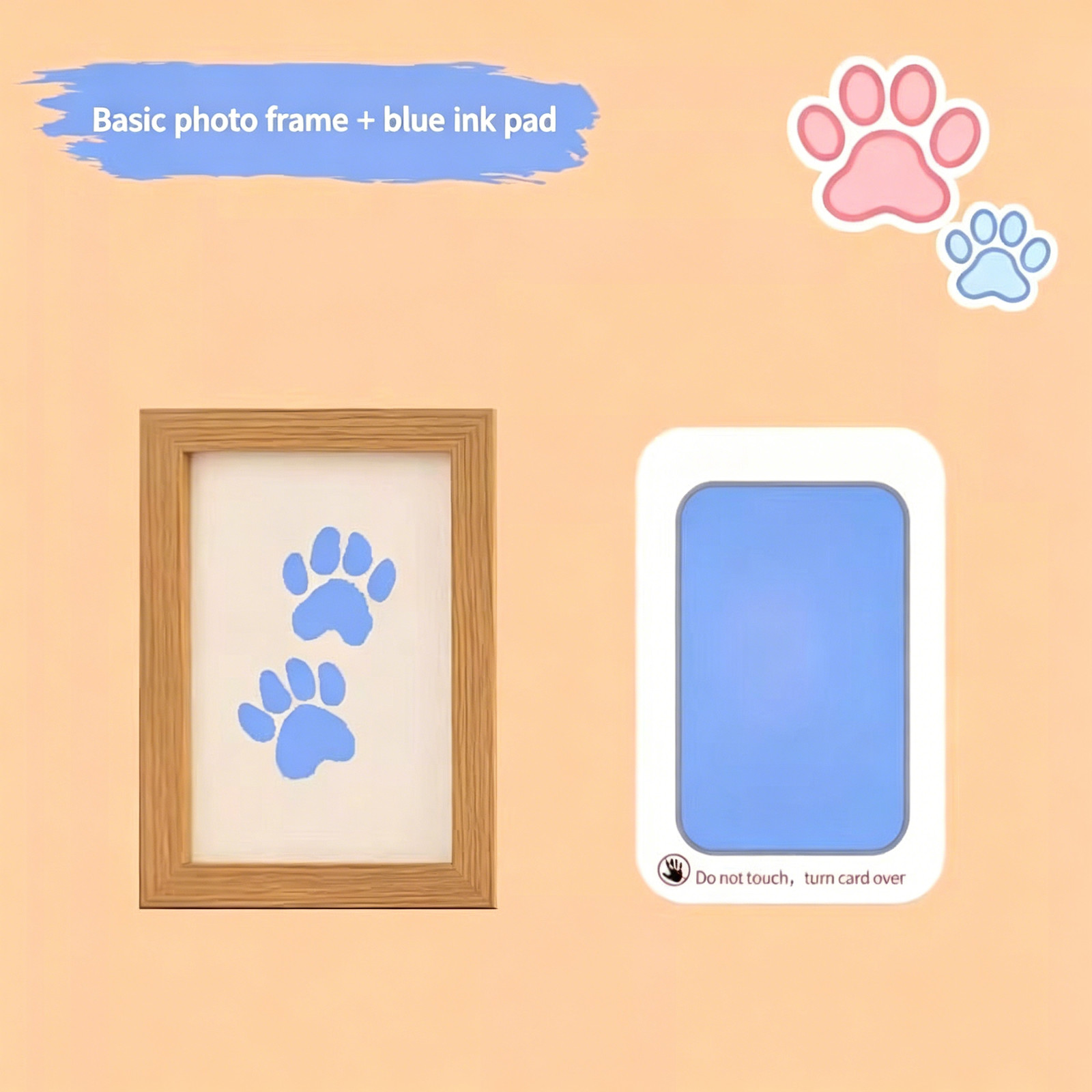 Pet Paw Print Memorial No-Wash Ink Pad Photo Frame Desktop Ornament Dog Cat Paw
