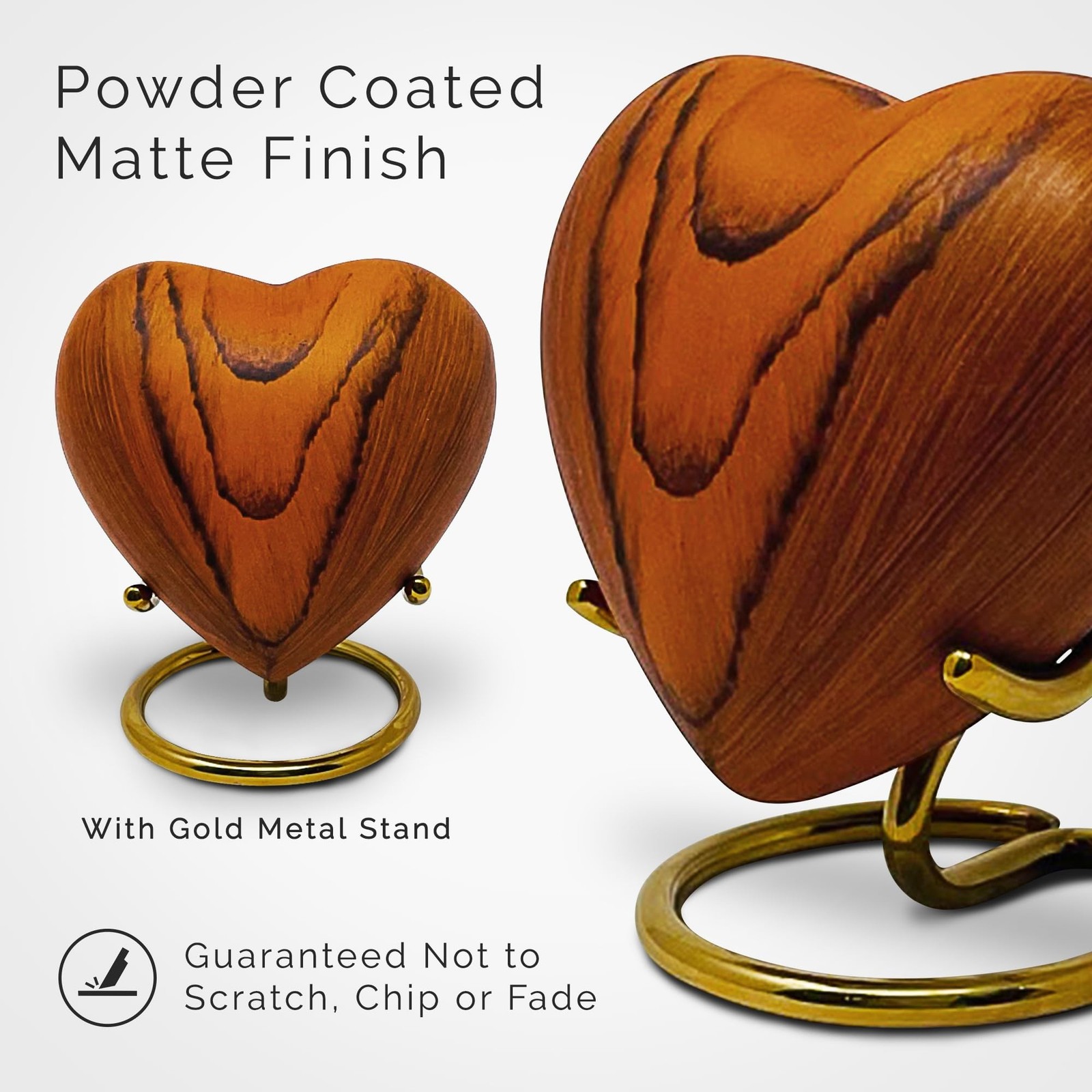 Small Urns for Ashes Keepsake Heart – Mini Wood Grain Cremation Urn for Male …