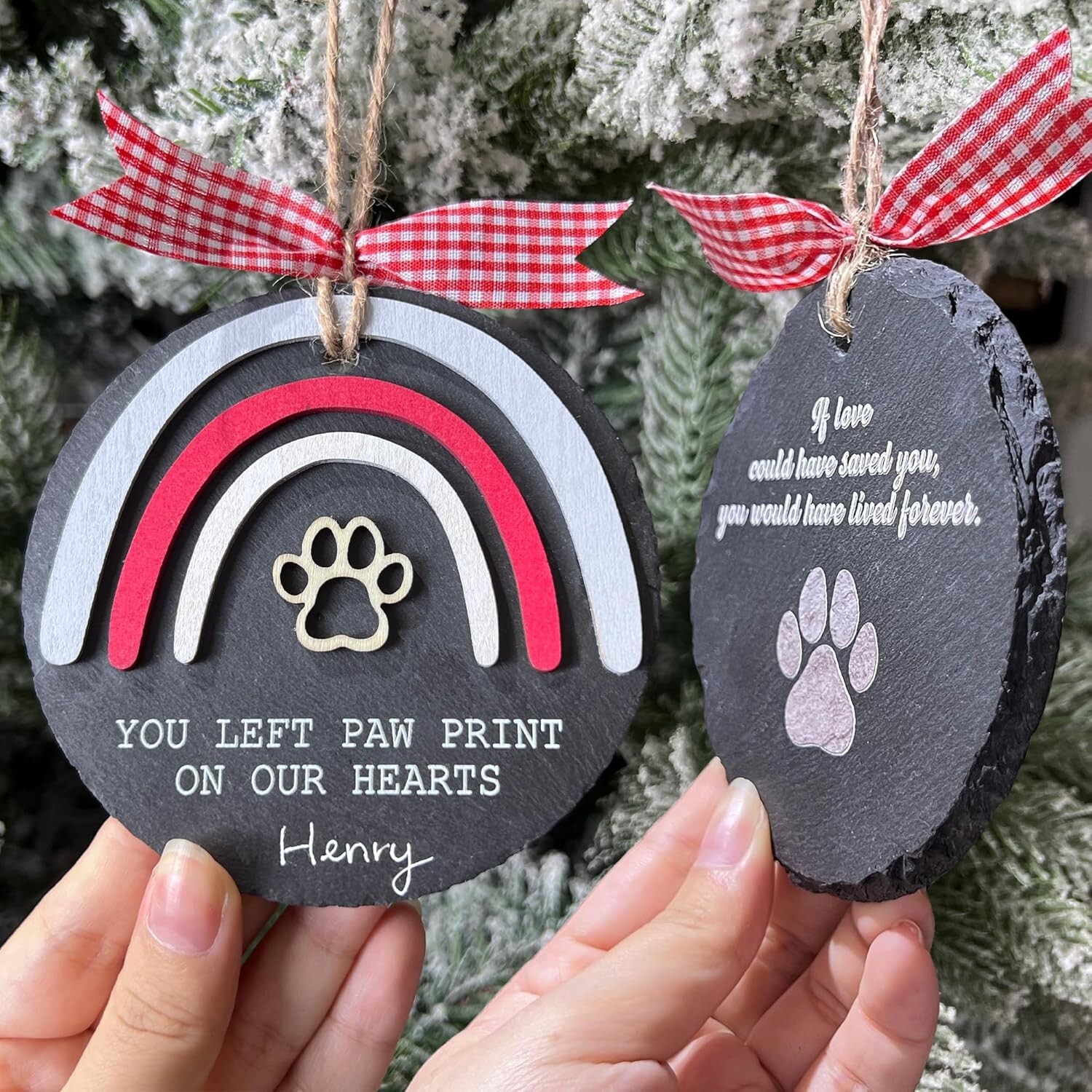 Sympathy Gift for Loss of Dog or Cat Memorial Stone Ornament Christmas Gifts Pet