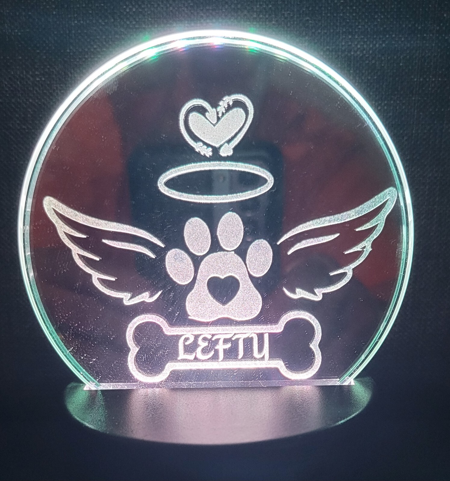 Granite and slate pet memorial and LED Pet Memorials