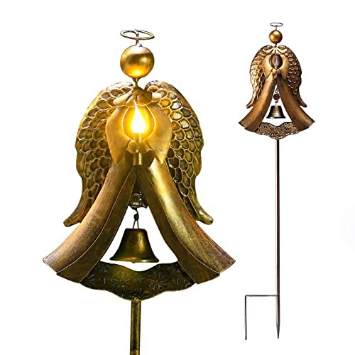 Solar Metal Grave Decorations for Cemetery Perfect as Angel Angel Stake