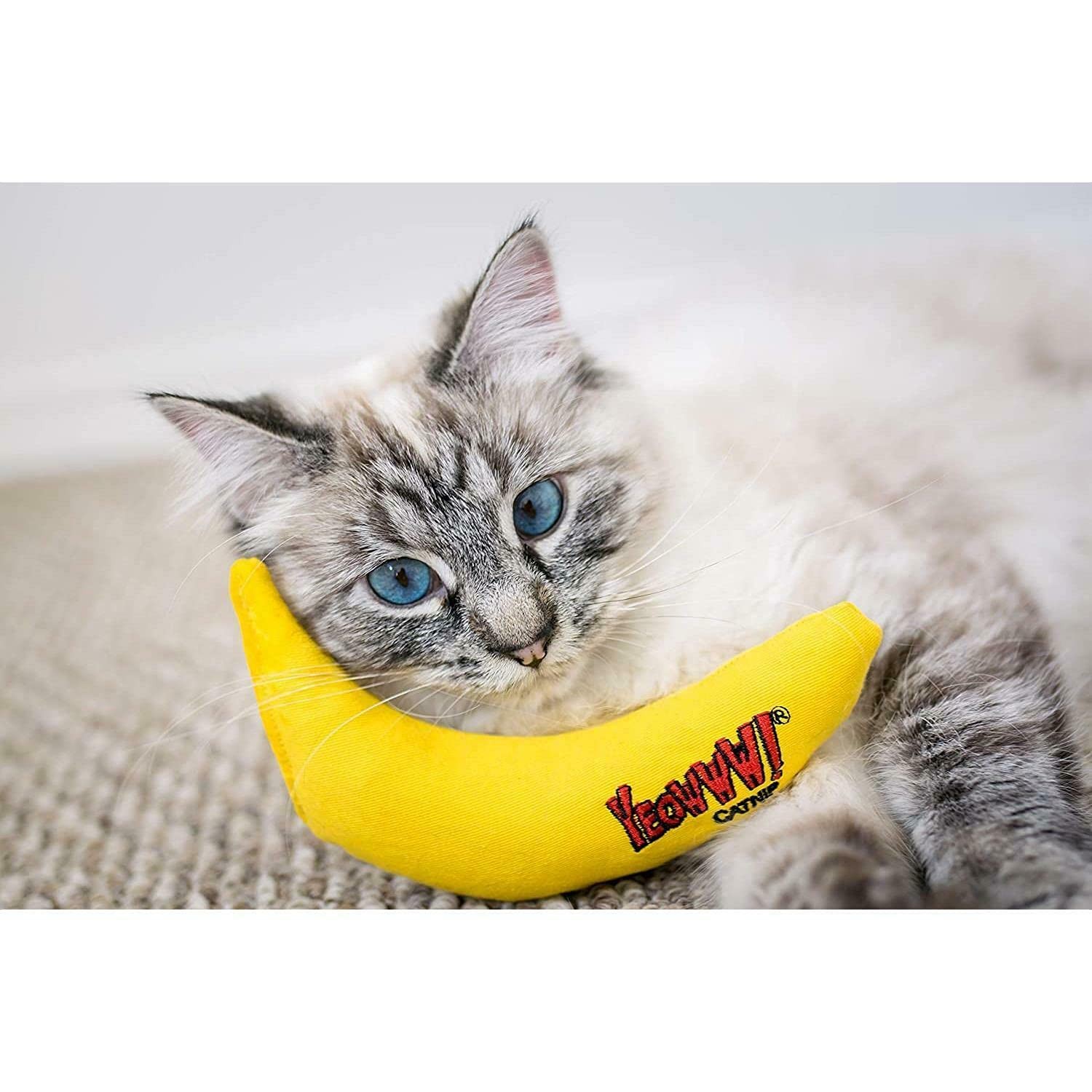 YEOWWW! Organic Catnip Banana Cat Toy – 3 Pack – Leaf & Flower DuckyWorld