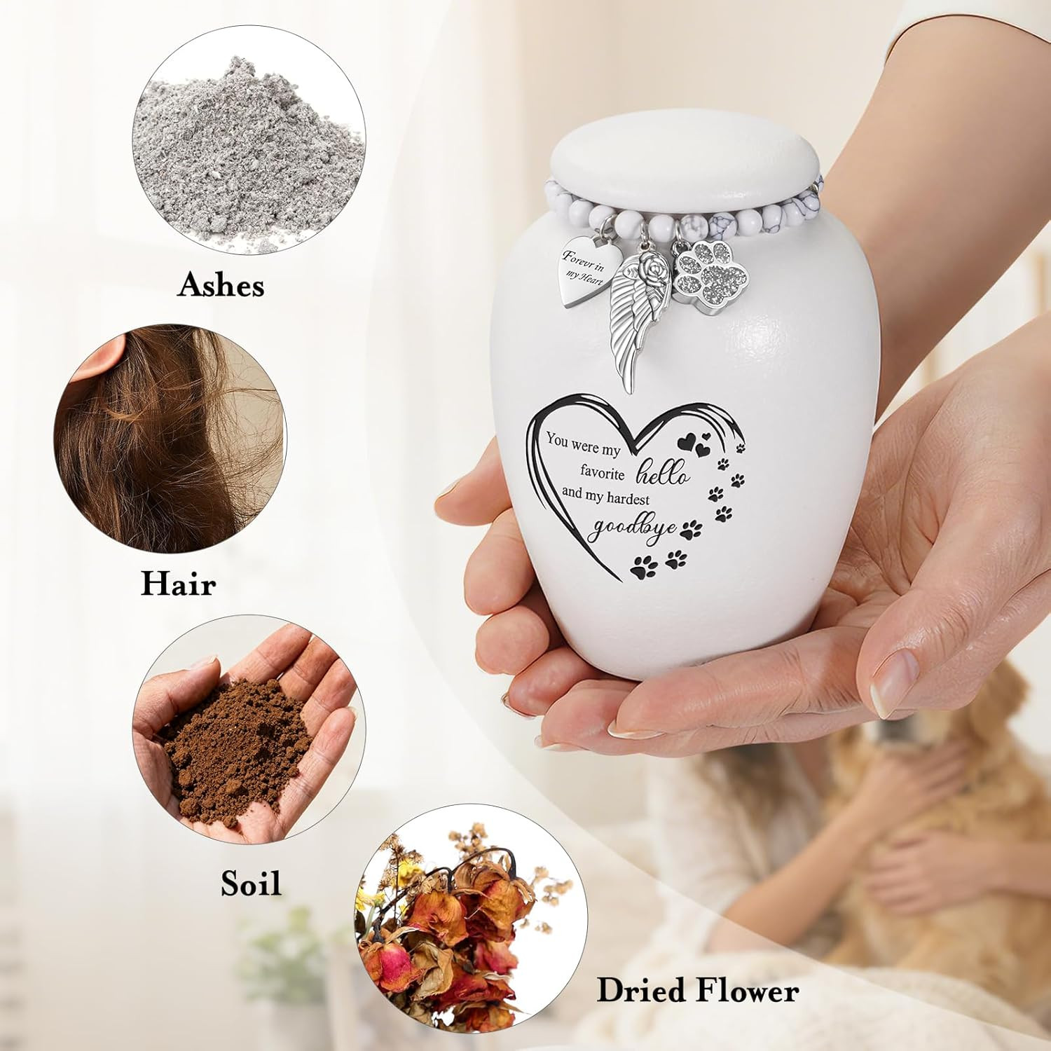 Pet Urn for Dogs Cats 4.8 Inch Small Urn for Pet Ashes Cremation Keepsake Urns C
