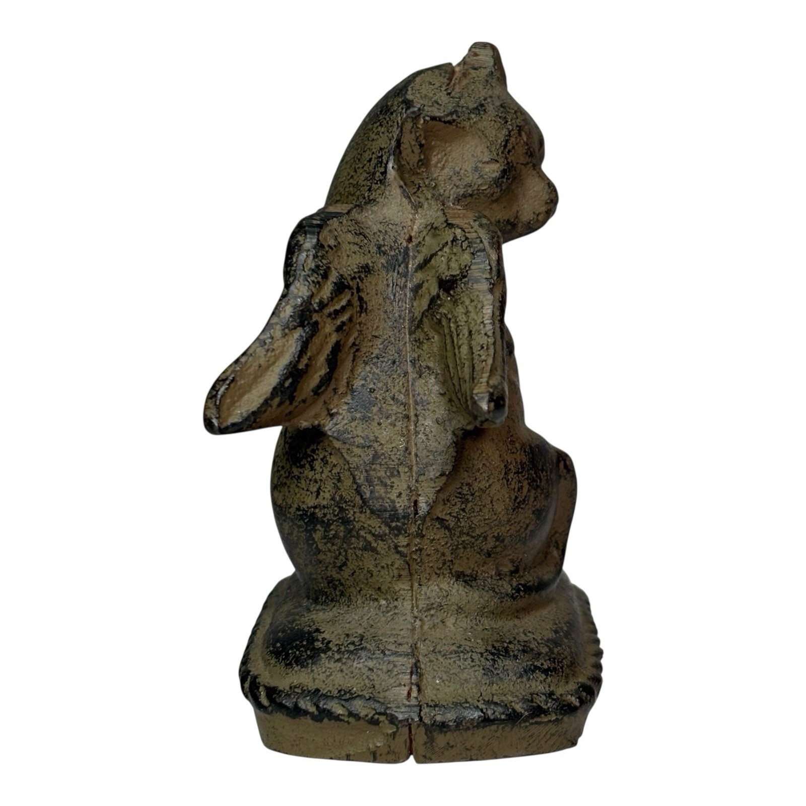 Cast Iron Cat with Angel Wings Statuette – Pet Memorial Keepsake Figure, 3.5″