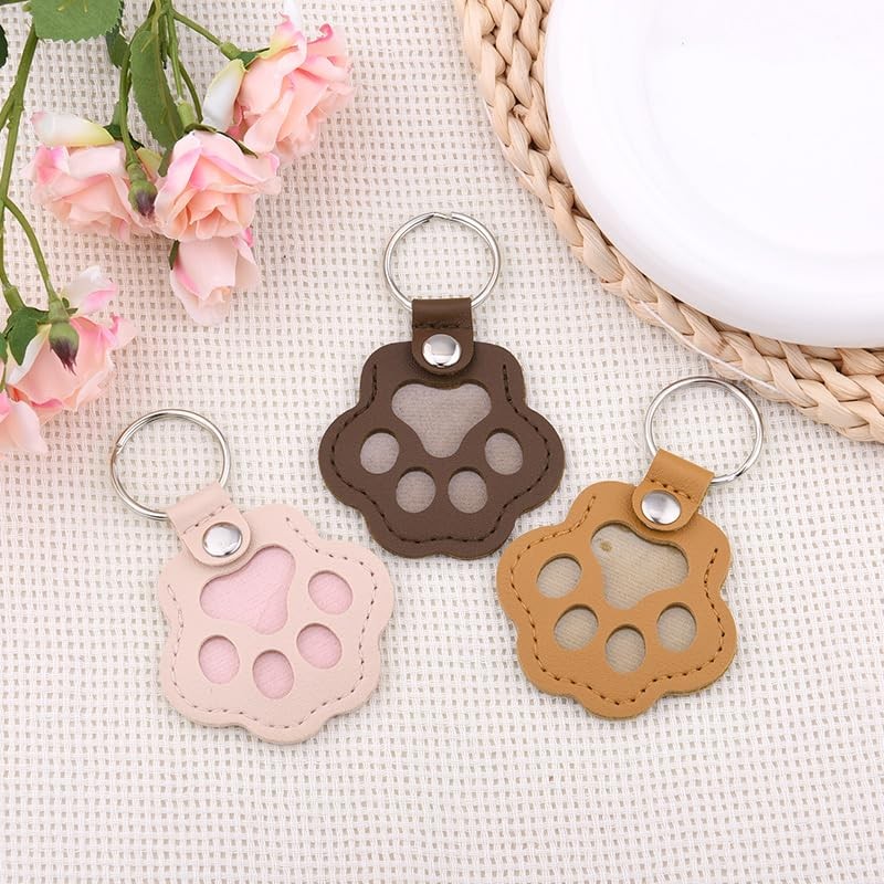 Sisadodo Dog Cat Hair Storage Keychains Pet Paw Keychains for Cat Dog Style2