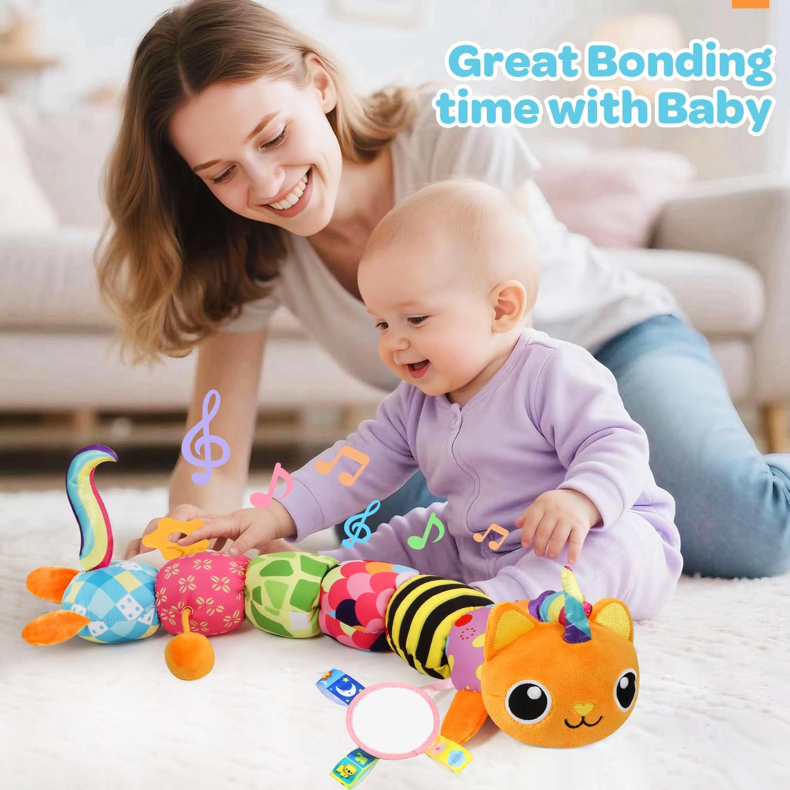 Baby Sensory Musical Stuffed Animal Toy 0-12 Months Infant Unicorn Cat Plush