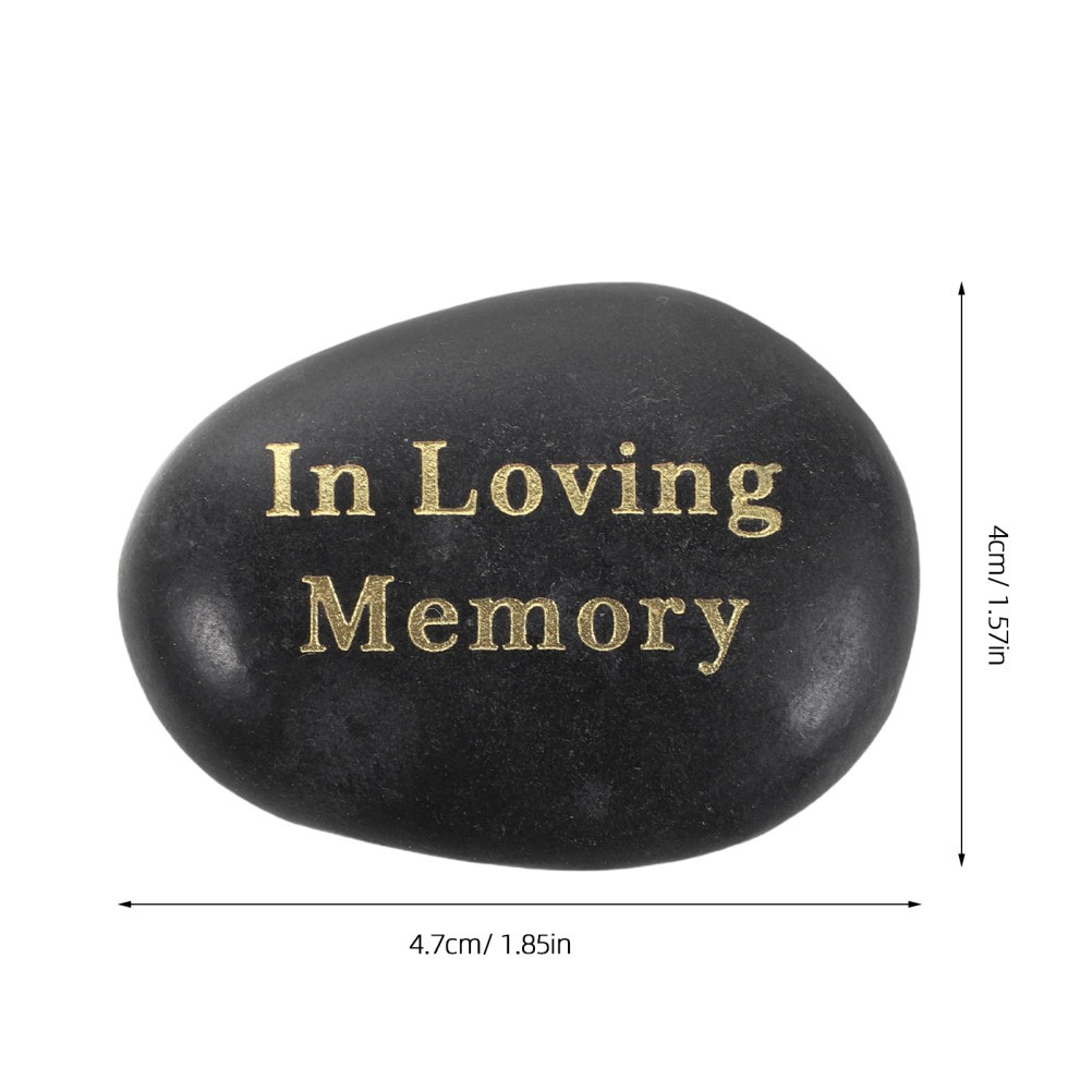5Pcs Natural Black Memorial Stones Sympathy Garden Accessories for Grave Sites