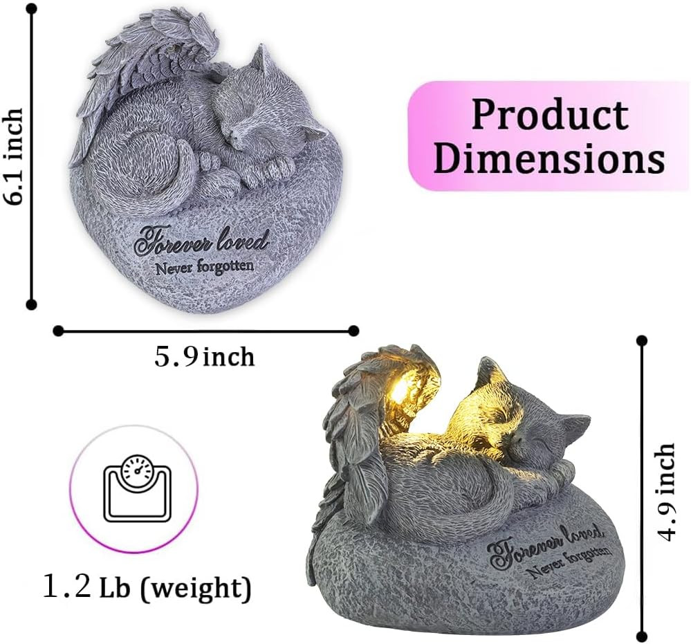 Cat Memorial Gifts for Loss of Cat,Pet Sympathy Gift,Is Placed in the Outdoor Ga