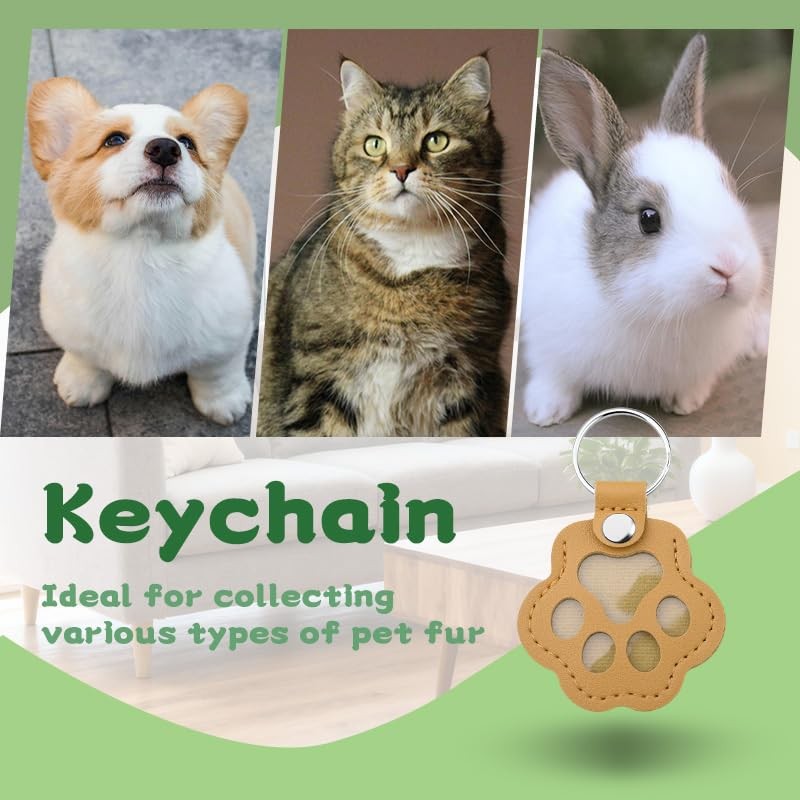 Sisadodo Dog Cat Hair Storage Keychains Pet Paw Keychains for Cat Dog Style2