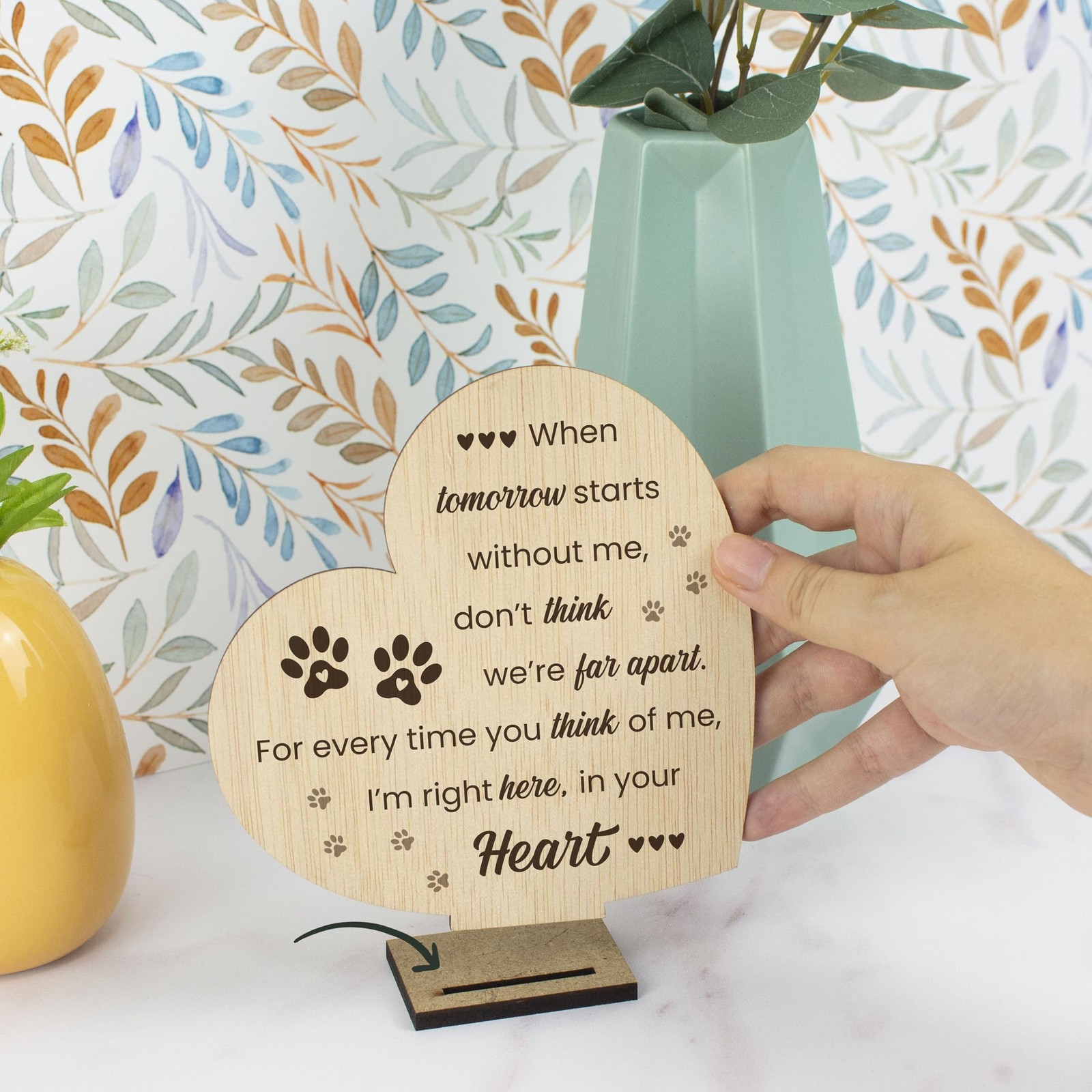 Pet Memorial Plaque for Loss of Dog or Cat Wooden Sympathy Sign in Loving Mem…