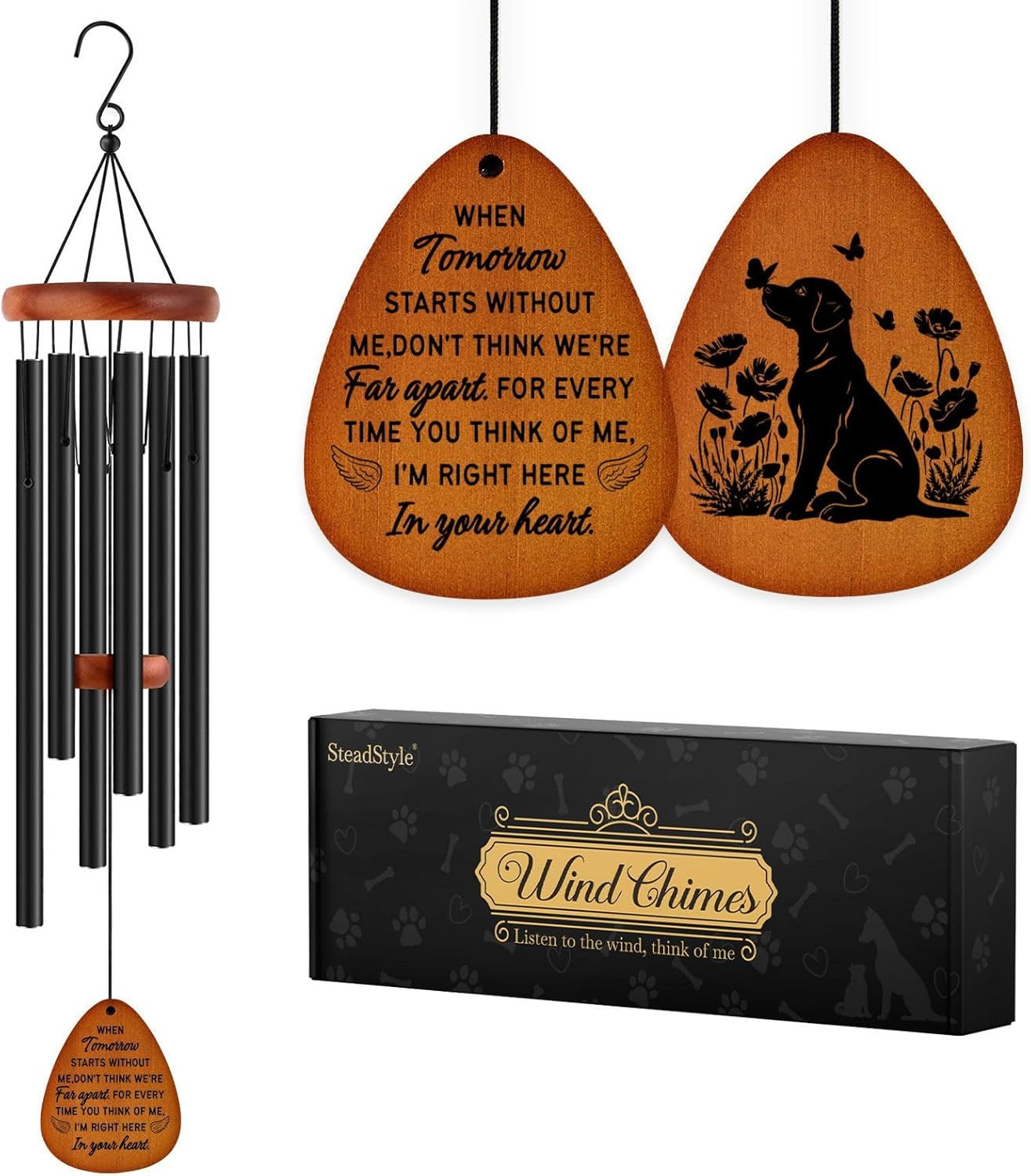 Pet Memorial Gifts for Dogs, Dog Memorial Wind Chimes, Loss of Dog Sympathy Gift