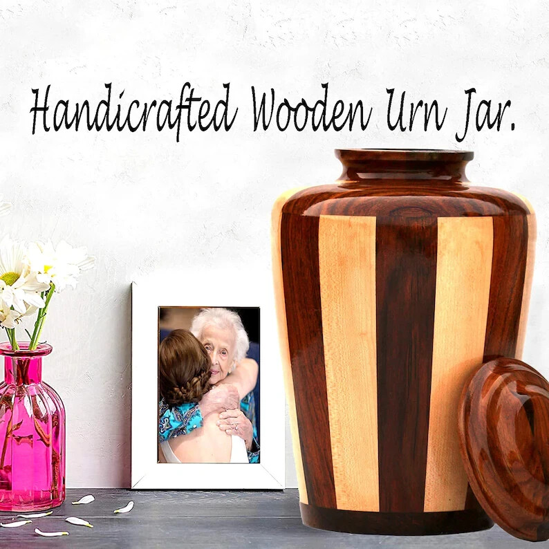 Wooden Urns for Human Ashes Adult Male Female – Cremation Urn Large Wood Urn Box