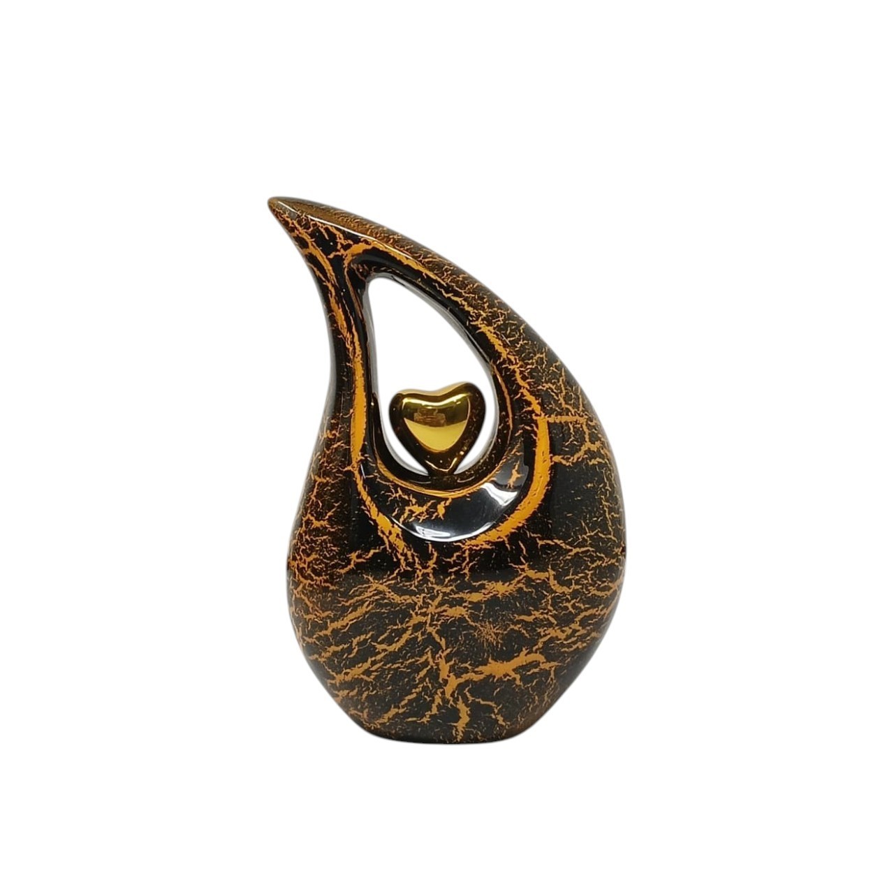 Handcrafted Mini Cremation Urn for Human Ashes – Yellow Teardrop Keepsake Earns