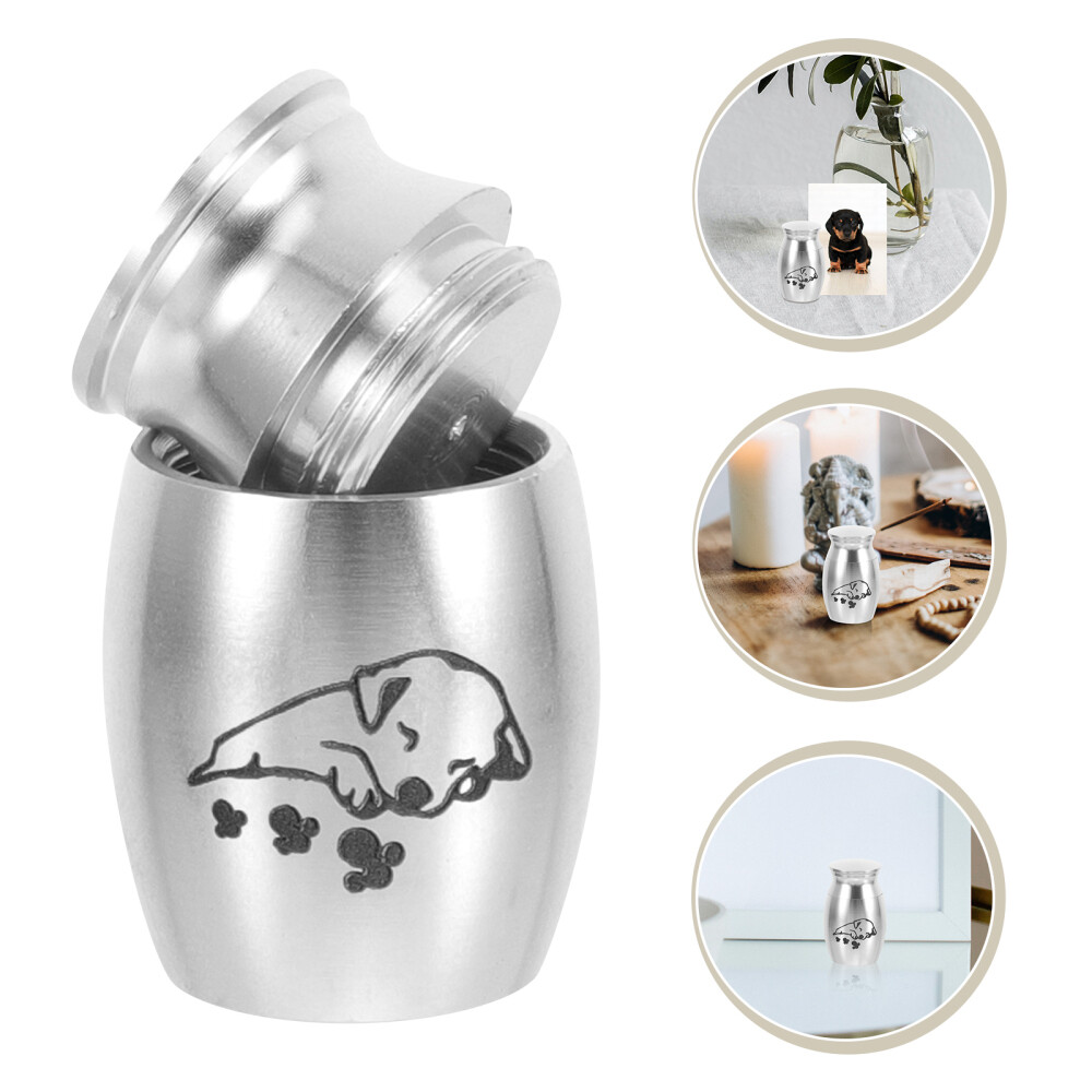 Alloy Pet Urn Cinerary Casket Memorial Cremated Box Small Cat Ashes Container