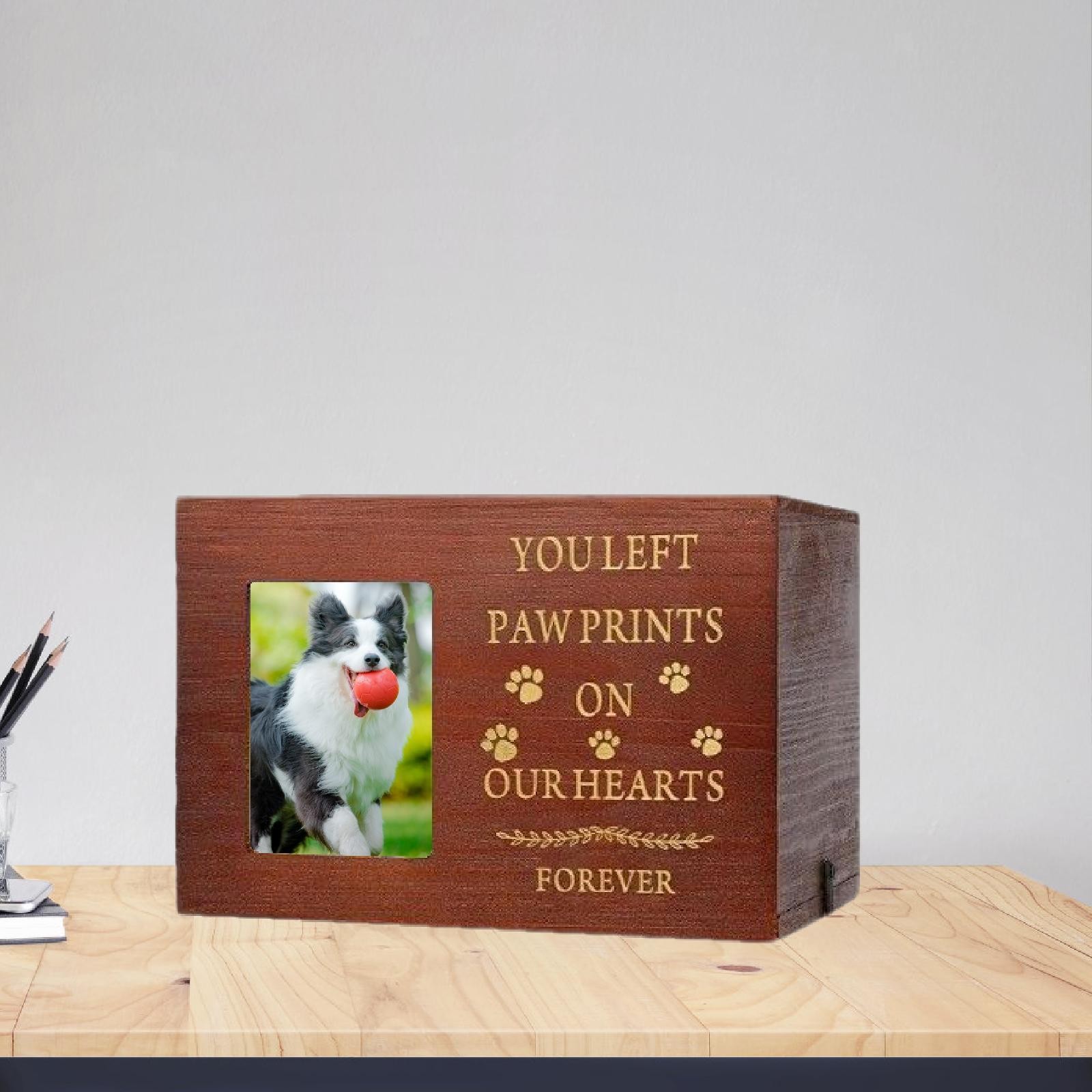 Wooden Pet Urn Keepsake Memory Box Comforting Resting Place Souvenir Remembrance