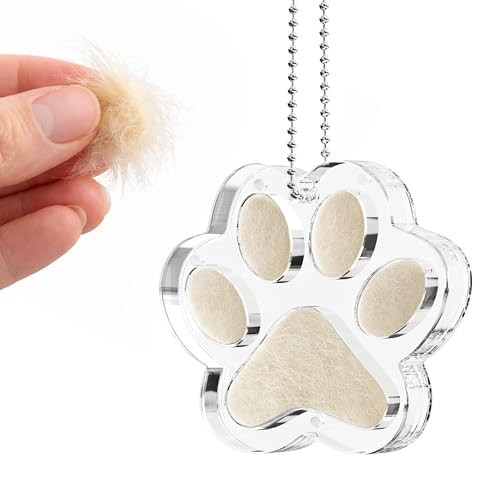 Pet Fur Keepsake Paw – Clear Acrylic Pet Memorial Ornament with Magnetic