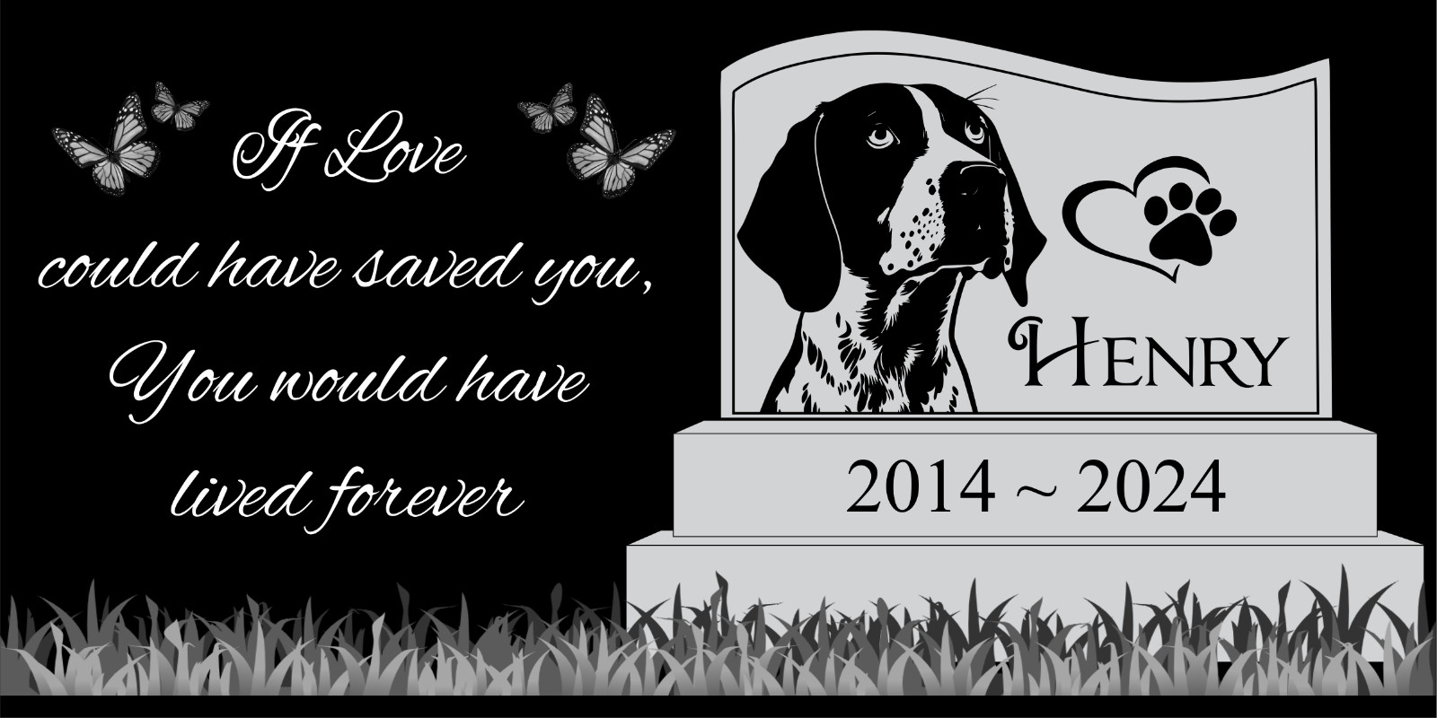 Pet memorial Engraved Marker, headstone Granite gravestone Golden Retriever, dog