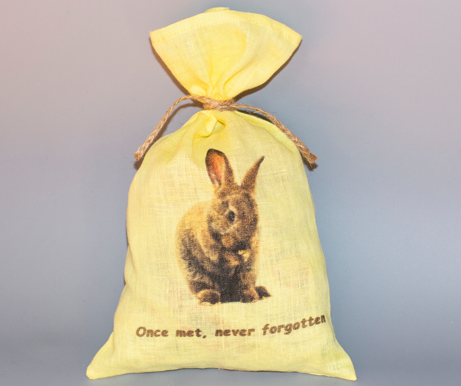 Tote Bag Bunny Rabbit Memorial Keepsake Ashes Holder Natural Fabric Pouch Easter