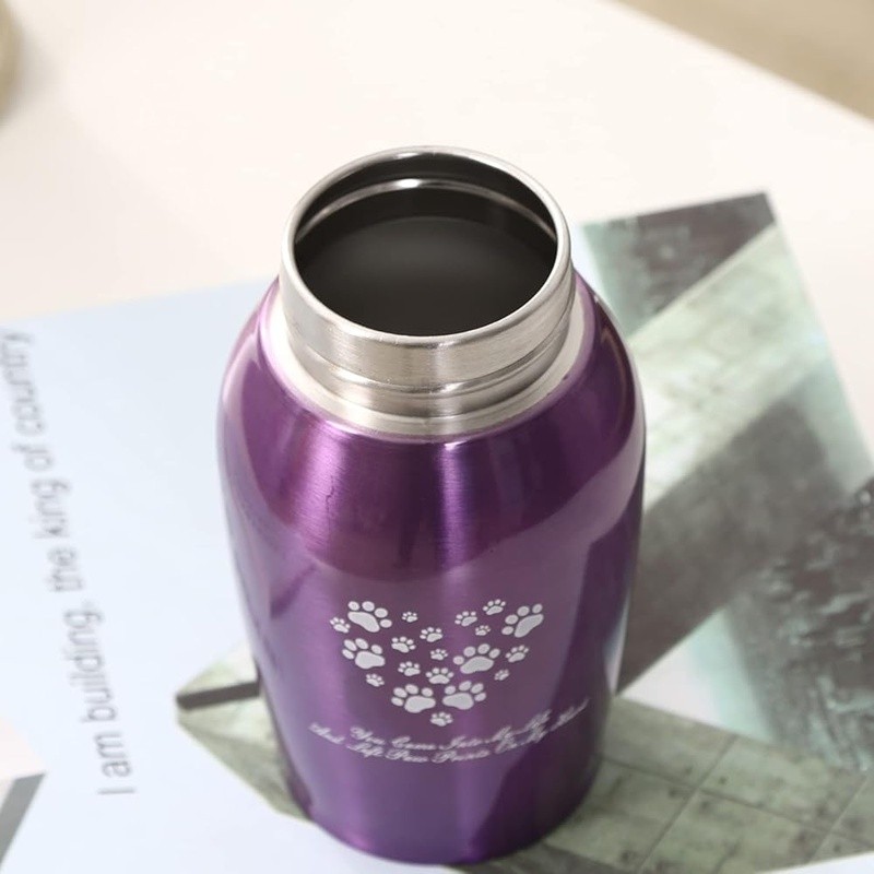 Durable Stainless Steel Pet Urn Dog Cat Ashes W/ Screw Top Lid Memorial Storage