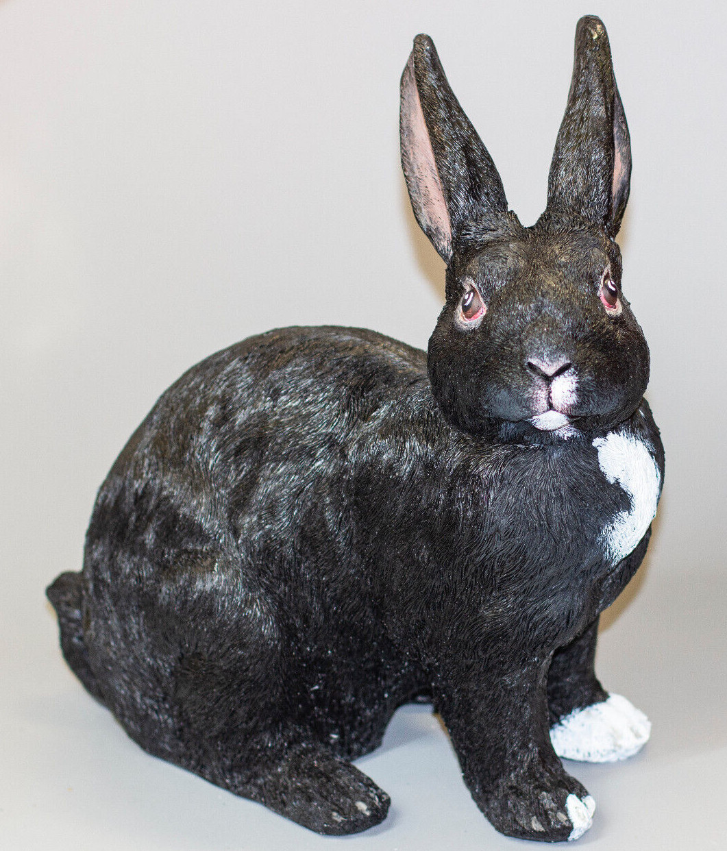 Black Rabbit Urn Memorial Statue Pet Ashes Bunny Loss Funeral Grave Casket Large