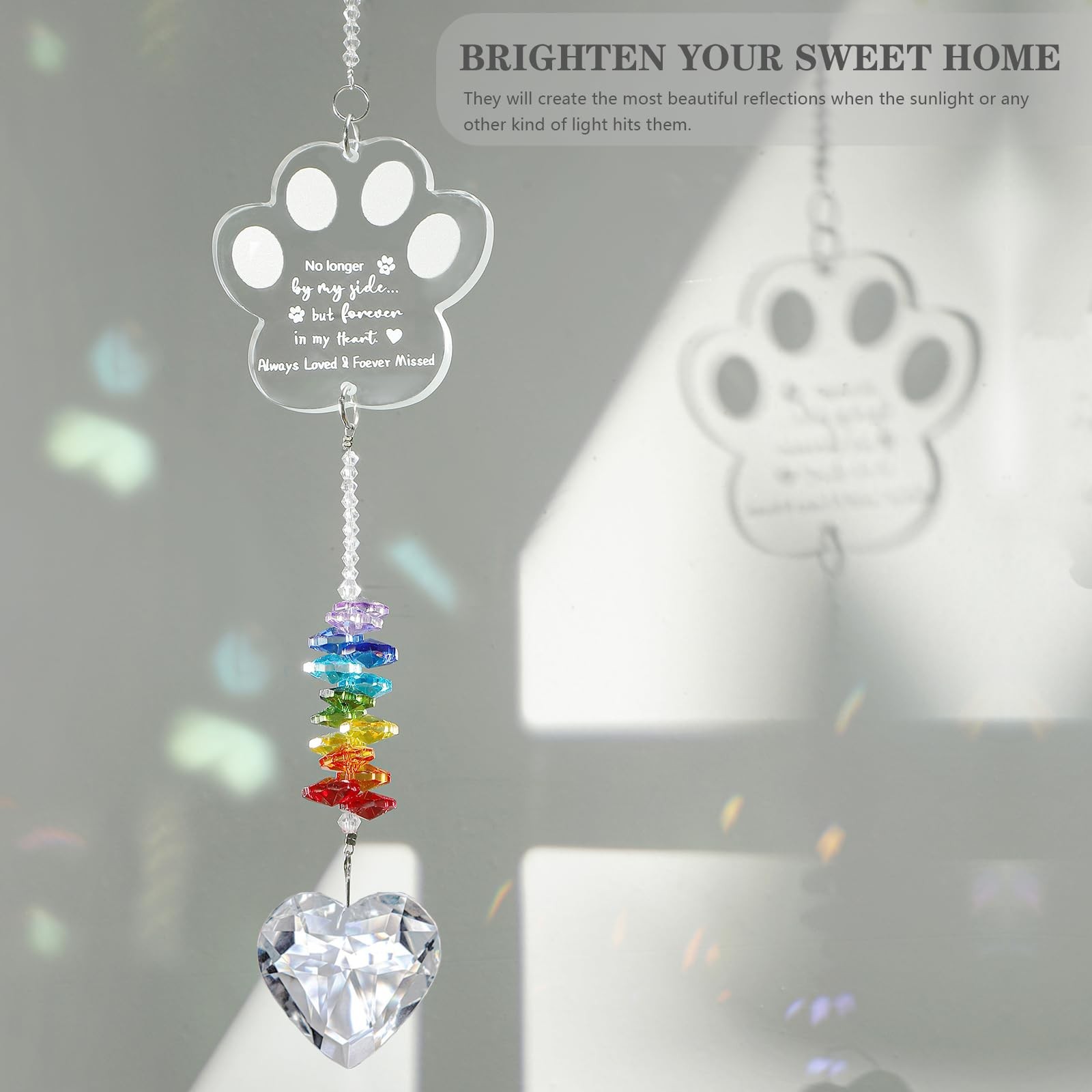 Dog Memorial Gifts for Loss of Dog, K9 Pet Memorial Crystal Suncatcher,Pet Pa…
