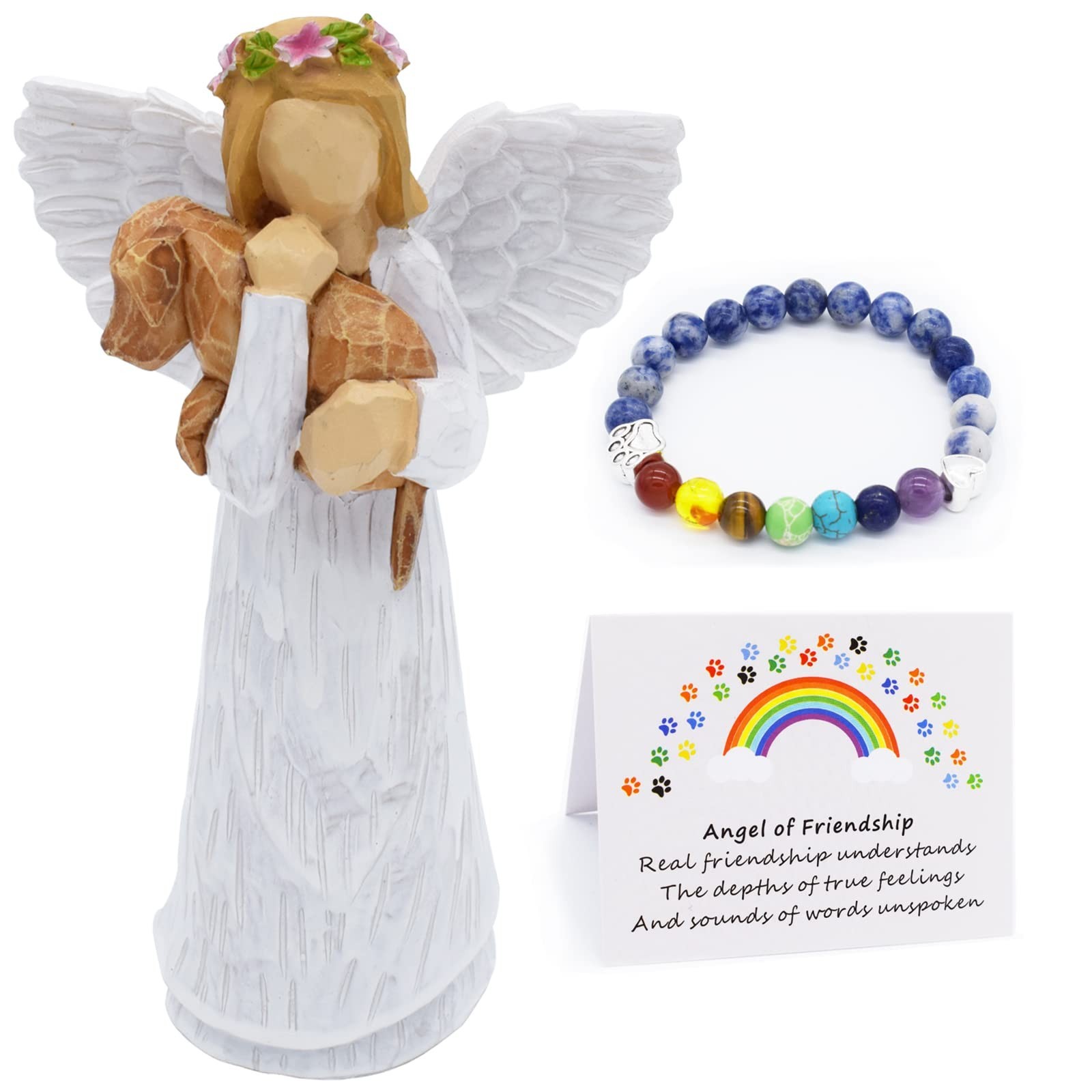 Anrkets Angel of Friendship Pet Memorial Gift – Dog Remembrance Angel Figu
