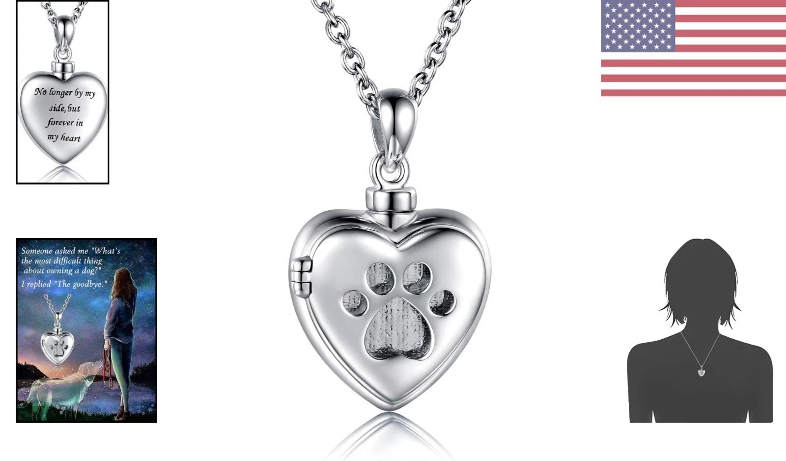 Dainty Pet Memorial Jewelry – 925 Silver Ash Pendant Necklace for Grieving Souls