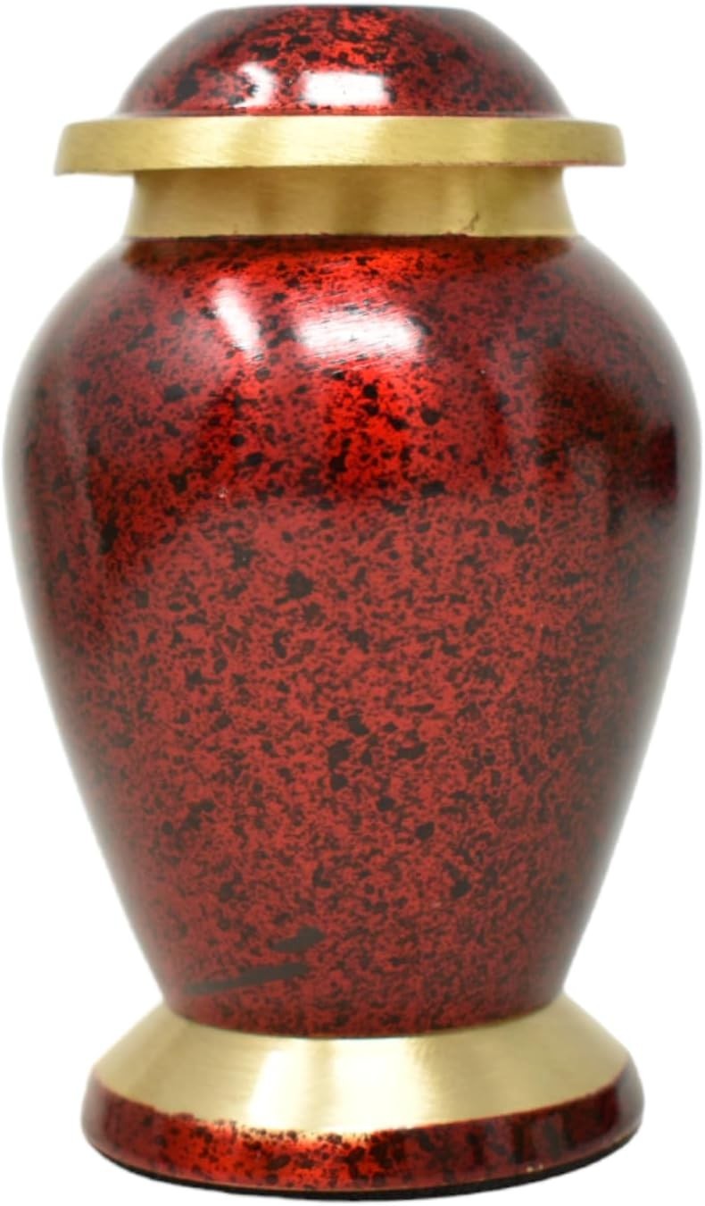 Mini Cremation Urn for Human & Pet Ashes Red Keepsake 3 Inch Small Memorial Gift