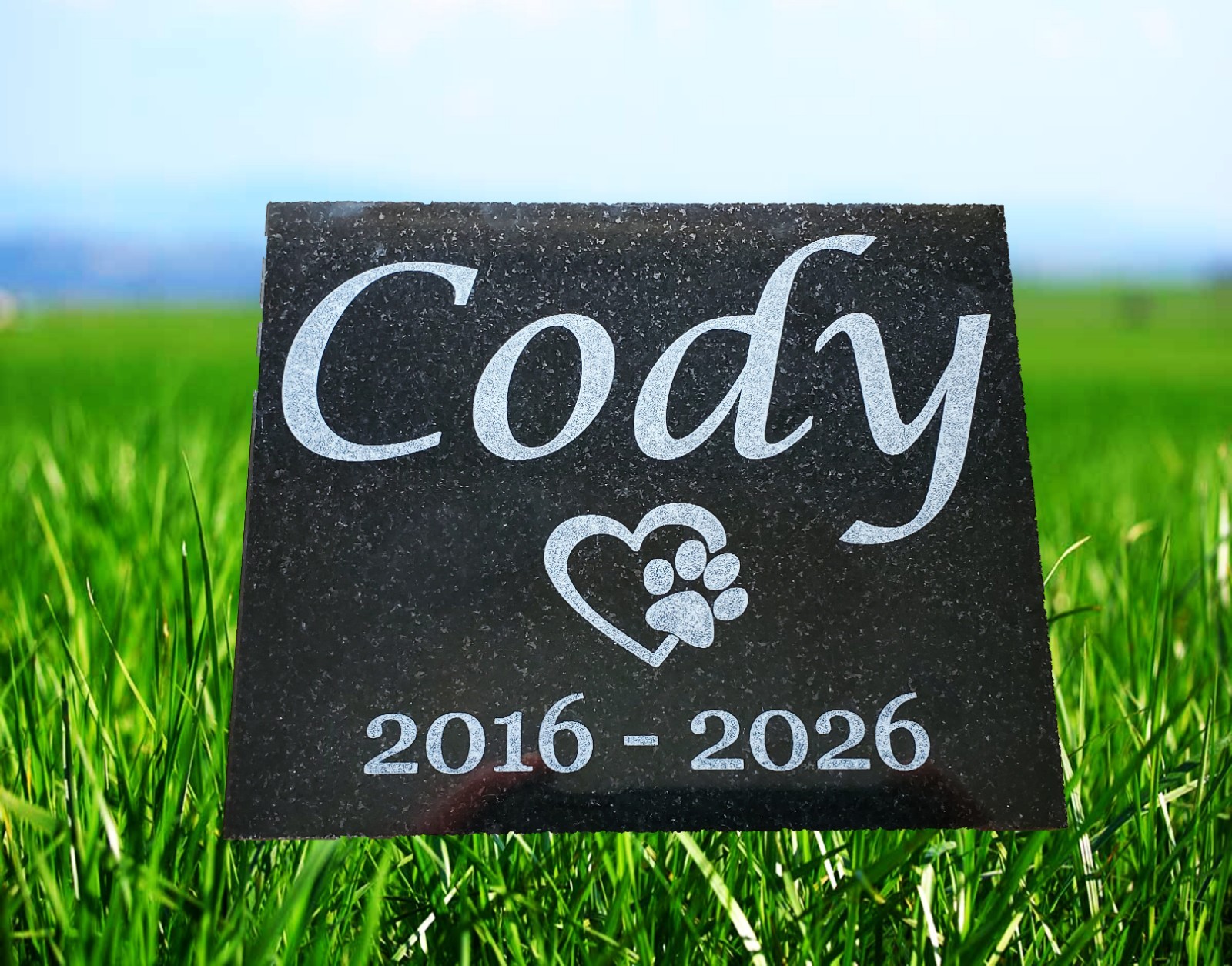 Pet Burial Grave Stone Maker: Granite Headstone Garden Memorial Plaque A2