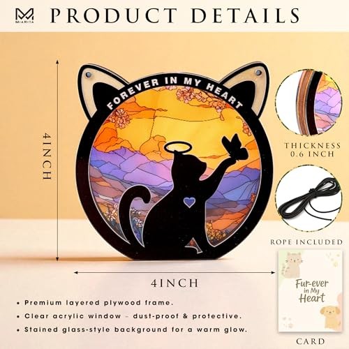 Pet Paw Print KeepSake Dog Memorial Suncatcher – Pet Miarita- Cat Fur Keepsake