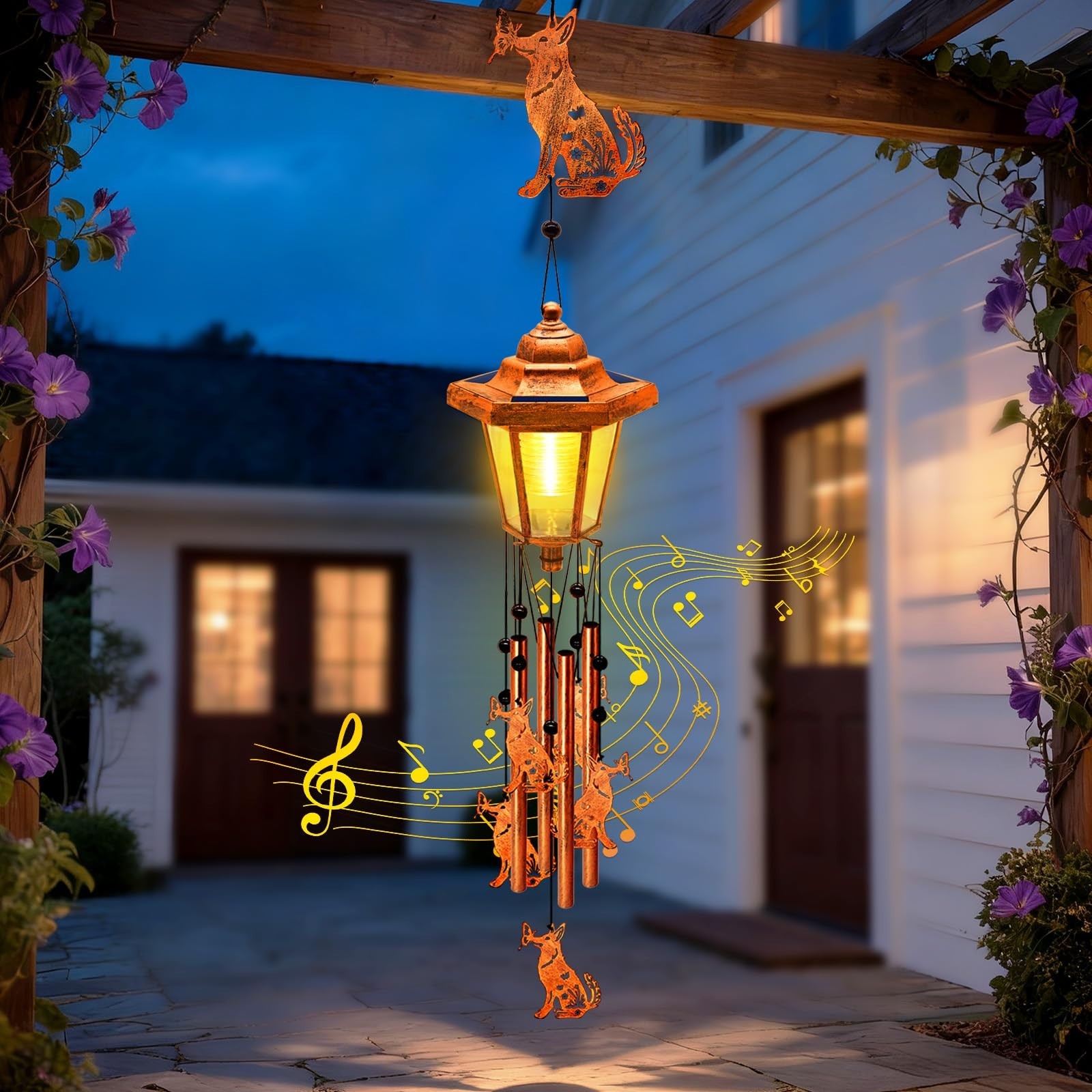Large Solar Dog Wind Chimes, Gifts for Women Mom Grandma Wife Sister Daughter…
