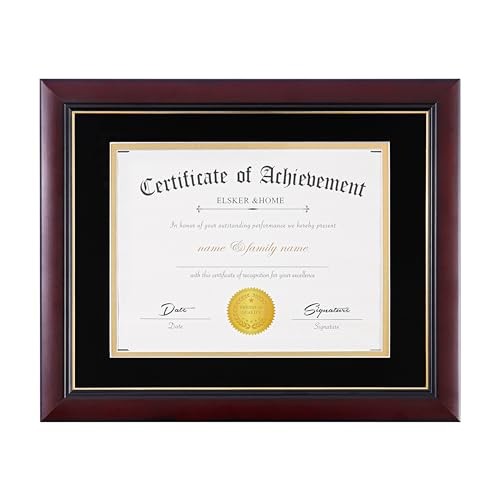 Picture Frame – Classic Cherry Wood, 11×14&8.5×11 with mat Velvet Mat,Black