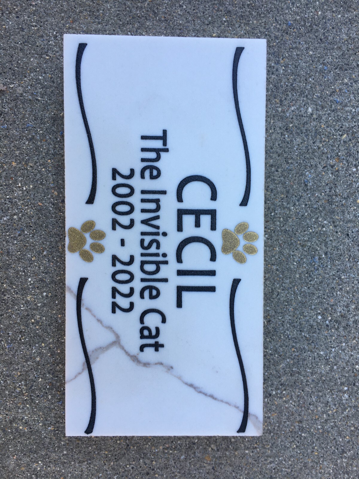 12 inch x 6 inch Pet Memorial Marble sign, Personalized Engraved Marble