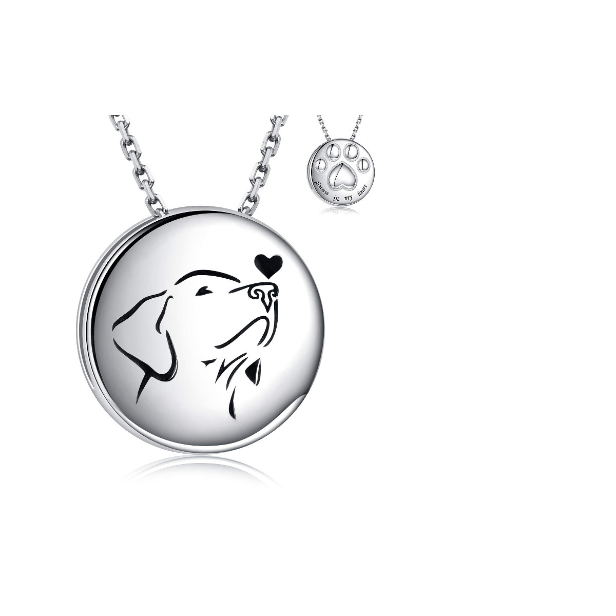 Apotie Pet Cremation Necklace For Dog – Always In My Heart Paw Print